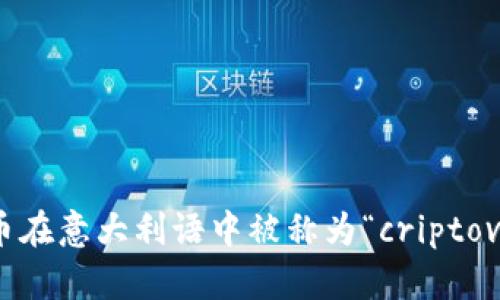 加密货币在意大利语中被称为“criptovaluta”。